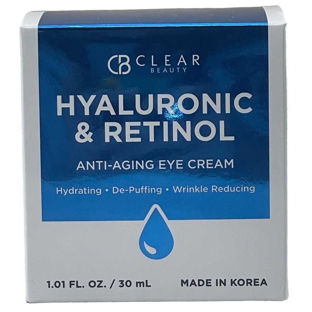 Clear Beauty Hyaluronic Retinol Anti-Aging Eye Cream 1.01 Fl Oz Skincare New